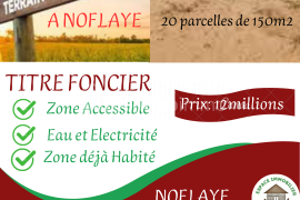 Vente de terrain (Lotissement de 150m2 )