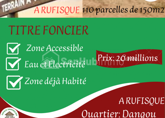 Vente de terrain (Lot de 110 parcelles )